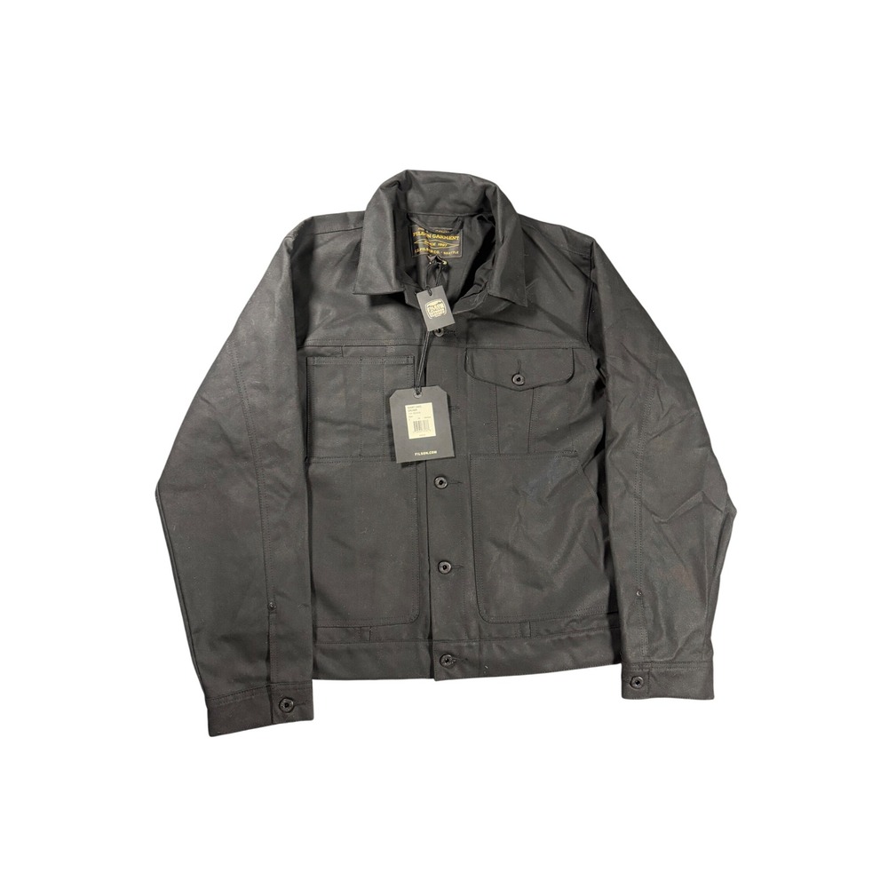 Filson Short Lined Cruiser Jacket Black Waxed Cotton Mens Large 20232828 NWT